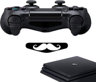 Gadgetpoint - Controller Stickers voor PS4, PlayStation 4 - Performance Gaming Skin - Bescherming Accessoires - Mustache - Snor
