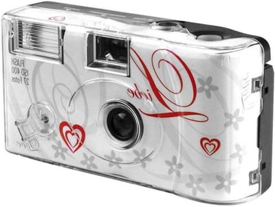 Wegwerpcamera met Flits - Eenmalige camera - Momenten Vastleggen - Ingebouwde Flitser - 1 Stuk - Wit
