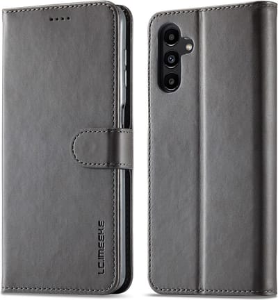 LC.IMEEKE Hoesje - Geschikt voor Samsung Galaxy A25 Hoesje - LC.IMEEKE Luxe Book Case - Grijs