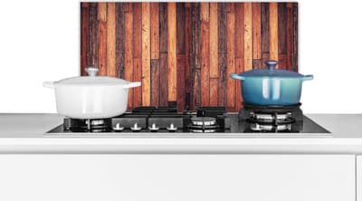 Spatscherm keuken 60x30 cm - Kookplaat achterwand Plank - Vintage - Patroon - Muurbeschermer - Spatwand fornuis - Hoogwaardig aluminium