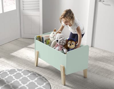 LUCEVI - Kiddy Speelkoffer - Speelgoedkist - Hout - Groen - 80x39x48cm