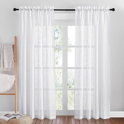 Dailygoods- Voile-gordijnen 2 stuks - Halfdoorzichtig - Privacybescherming - 52 cm breed - 84 inch lengte - Ademend en elegant