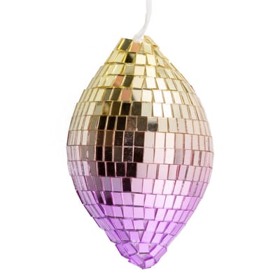 Kersthanger - Discobal / Disco bal GOUD & PAARS - Cool - Zomer - Ornament - Beeld - Kerst - Kerstmis - Kerstmis - December - Winter - Decoratie - Deco - Decoratief - Sfeer - Interieur - Wonen - Woonaccessoires - Woonaccessoire - Inrichting - Living