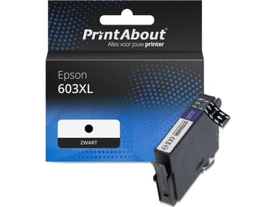 PrintAbout huismerk Inktcartridge 603XL (C13T03A14010) Zwart Hoge capaciteit Geschikt voor Epson