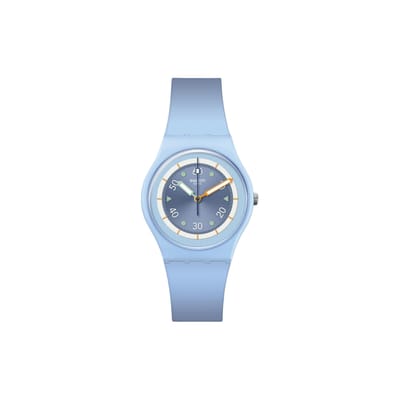Swatch Quartz Uurwerk 30M Waterbestendig Horloge 34Mm Blauwe Wijzerplaat Keramische Kast Siliconen Band Dameshorloges SO31L100 Blue Dial gray