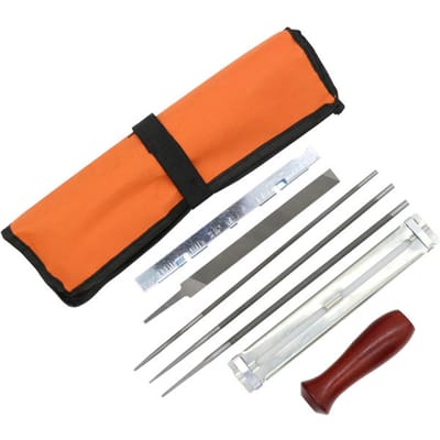 10 STUKS Kettingzaag Slijper Vijl Kit Handgereedschap voor het Slijpen van Elektrische Kettingzaag Inclusief 5/32 3/16 8 PCS oranje