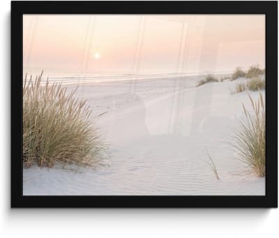 Poster in lijst - Fotolijst 40x30 cm - Posters - Horizon - Duinlandschap - Zand - Posterlijst zwart - Decoratie - Wanddecoratie woonkamer - Muurdecoratie slaapkamer