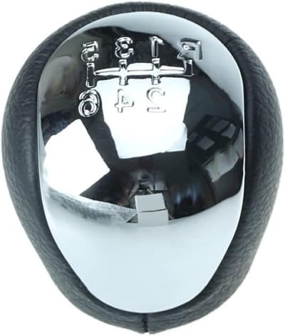 Versnellingspook Knop - Schakelpookhoes Chroom - Auto Interieur Upgraden - 6 Versnellingen Schema - 10mm Schroefdraad - Zwart Chroom