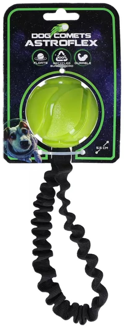 Dog Comets AstroFlex - Hondenspeelgoed Bal met Elastiek - hondenspeelgoed bal elastiek - apporteerspeelgoed hond - Groen