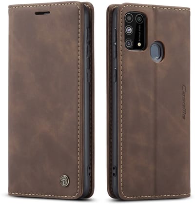 CaseMe Hoesje - Geschikt voor Samsung Galaxy M31 Hoesje - CaseMe 013 Book Case - Donkerbruin