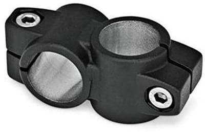 Kruisklemverbinder - Aluminium connector - Constructie bouwen - Kunststof coating - 32 mm diameter - Zwart