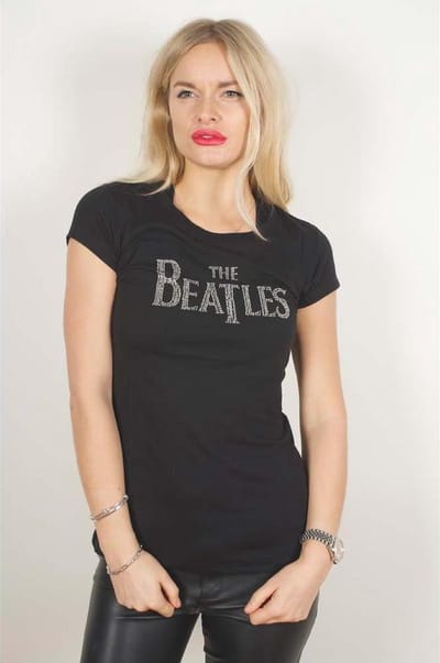 The Beatles - Drop T Logo Dames T-shirt - S - Zwart