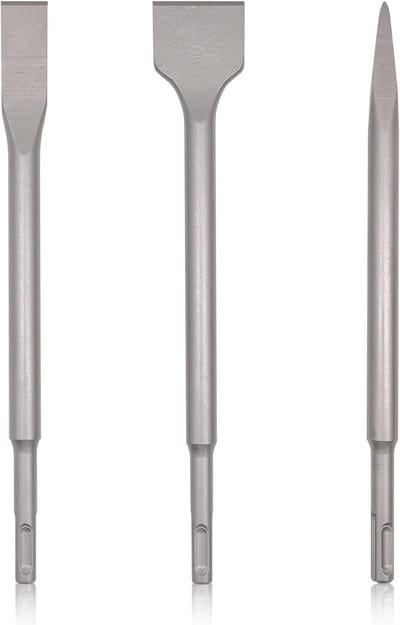 3-delige beitelset voor tegels en beton - puntbeitel en platte beitels (20mm, 40mm)