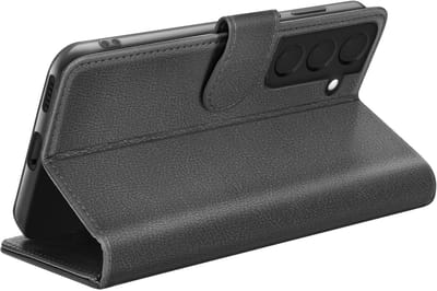 Zanae, Hoesje geschikt voor Samsung Galaxy S22 Plus - Wallet Case & Stand, Zwart
