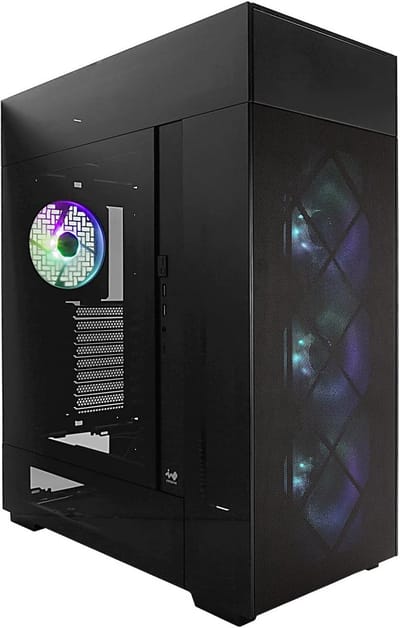 Modulaire Big-Tower PC Kast met Gehard Glas - Zwart