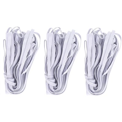 3 Sacs 0.6cm 10m/32.8ft Cordon Élastique Plat Bandes pour Couture Vêtements Projet d'Artisanat DIY Blanc blanc