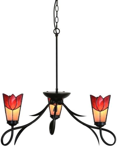 3 lichts Kroonluchter Lovely Fleur de Vanneau Kievitsbloem - Art Deco Trade
