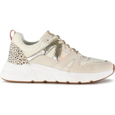 POSH by Poelman CAROCEL - maat 40 - Dames Sneakers - Beige/Goud - Multi