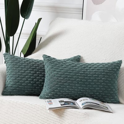 Dailygoods - Dailygoody - Kussenslopen - Decoratieve Kussenhoezen - Zacht en Comfortabel - Donkergroen - Corduroy Kussenslopen - Geschikt voor Thuis - 30x50 cm