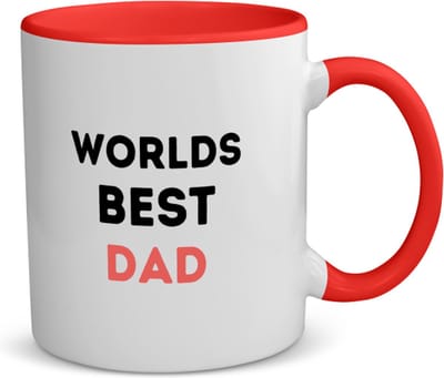 Akyol - worlds best dad koffiemok - theemok - rood - Papa - de beste vader - vader cadeautjes - vaderdag - verjaardagscadeau - verjaardag - cadeau - geschenk - kado - gift - vader artikelen - 350 ML inhoud