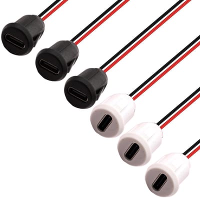 Dailygoody - 6x USB-C Flush Socket Set - 2-Pin Panel Connector met Snappnut - Snelle Oplader