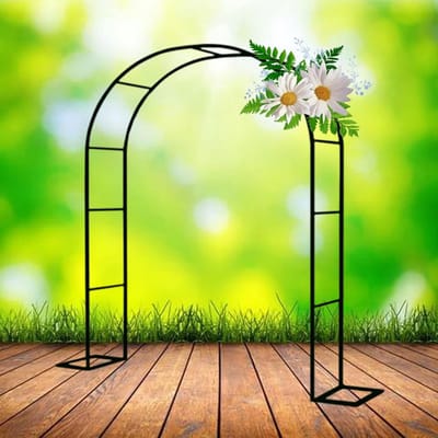 Stevige metalen tuinboog voor klimplanten - Zwart - Diverse breedtes beschikbaar