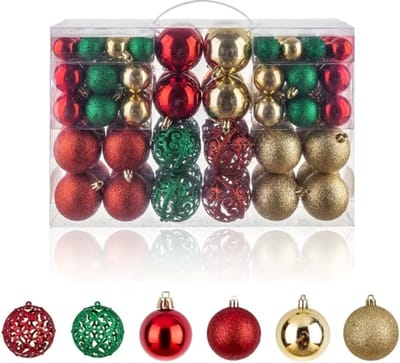 Livano Kerstballen - Kerstversiering - Plastic - Kerstballenset - Kleurrijk - 100 stuks