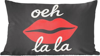 Sierkussens - Kussentjes Woonkamer - 60x40 cm - Lip - Rood - Quote