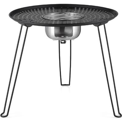 BBQ Tafel Opvouwbare Kampeertafel Buiten BBQ Tafel voor Buiten Grillen met Roestvrij Staal Multi Fuel gray