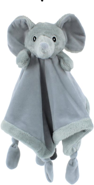 Petit Villain Krel knuffeldoek - olifant - lekker zacht - kraam cadeau - grijs