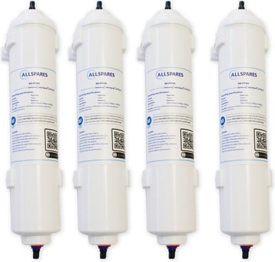 AllSpares Waterfilter (4 St.) voor Koelkasten geschikt voor o.a. Samsung DA29-10105J / HAFEX/EXP / EF-9603 / WSF-100, LG 5231JA2010B / ADQ73693903 / ADQ736939 en WPRO USC100