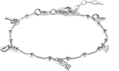 New Bling - 9NB-1411 - zilveren armband met love bedels - 925 sterling silver - rhodium plated