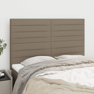 vidaXL - Hoofdbord - taupe - 144x5x118/128 - cm - Stof