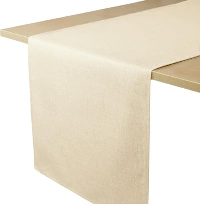 Tafelloper Waterafstotende Linnenlook - Vlekbescherming, Wasbaar - Als Buitentuintafelkleed Voor Eettafels - Natuurlijk Beige - 30x100 cm