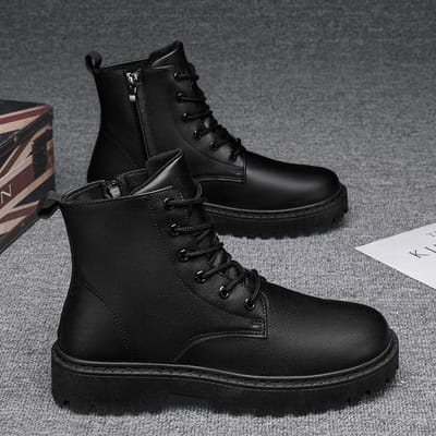 Chef Herenschoenen Herfst Antislip Waterdicht Keuken Hoge leren laarzen Zwart Casual leren schoenen Zomer Sport Martin Trendy schoenen 44 black