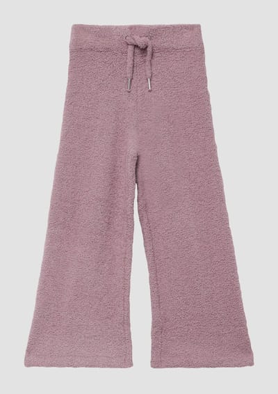 s.Oliver - female - Knusse gebreide broek in bouclelook met wijde pijpen