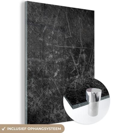 MuchoWow® Glasschilderij 120x160 cm - Schilderij acrylglas - Leer - Lederlook - Industrieel - Foto op glas - Schilderijen