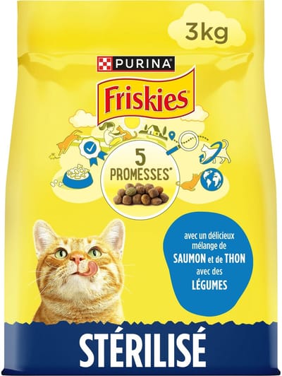 4x Friskies droogvoer voor katten - zalm, tonijn & groenten - kattenbrokken voor gesteriliseerde katten - 3000g