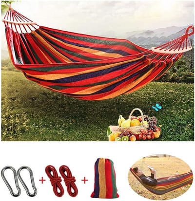 Hangmat Katoen - Stoffen Hangmat - Ontspannen Buiten - Hoge Belastbaarheid - 100 x 200 cm - Niet gespecificeerd