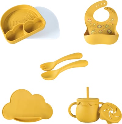 Sproudsy Serviesset Clouds - Kinderservies - Kraamcadeau - Baby - 5-delig - Mango