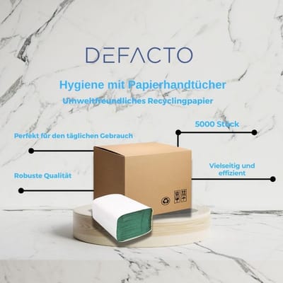 5000 Stuks Zigzag Vouwbare Papieren Handdoeken, 1-Laags Groen