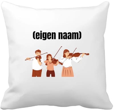 Akyol - 3 mensen met violen Kussen hoes - Viool - muziek liefhebbers - met eigen naam - de echte viool liefhebber - cadeau - kado - 40 bij 40 cm