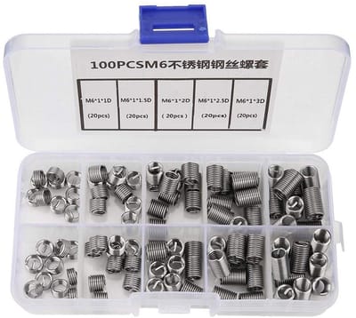 Dailygoods- Draadinzetstuk 100 Stuks - Roestvrij Staal - Spiraalvormig - Verbeterde Verbinding - Slijtvastheid - Betrouwbaarheid - Schroefdraadinsert