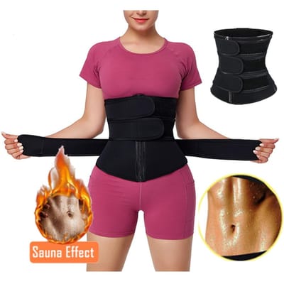Ceinture de Sudation Corset Néoprène Réglable pour Femme Perte de Poids Entraînement Fitness gris