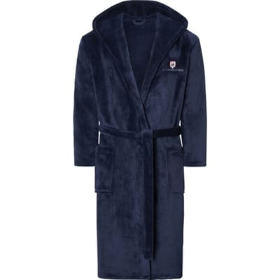 Jan Vanderstorm herren Fleece Badjas - 48/50 - donkerblauw - Plus Size