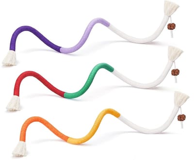 BOTC Kattenspeelgoed Kauwtouwen - met Navulbaar Natuurlijk Kattenkruid - Veilig Tandenpoetsend Speelgoed voor Alle Rassen - 70cm - 3 stuks