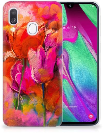 TPU Hoesje voor Hoesje maken Samsung Galaxy A40 Tulips