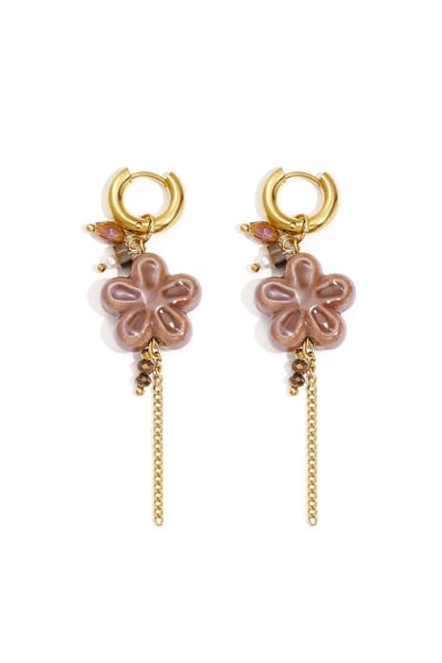 Oorbellen van roestvrij staal met bloemenmotief, casual, dagelijks, eenvoudig, serie, damessieraden
