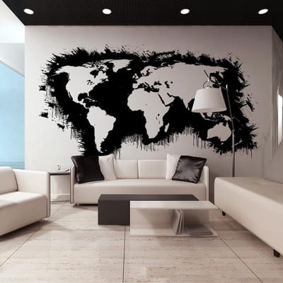 Fotobehang – Behangpapier - Fotobehang XXL - Wit continenten, zwart oceanen ... 550x270 - Artgeist