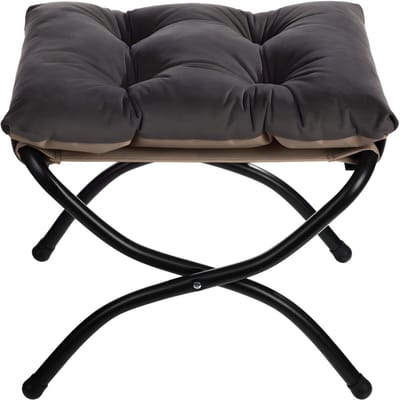 DnA® Voetenbankje Of Poef - Hockers En Poefen - Poef Rond - Donkergrijs - ‎47cm x 37cm x 38cm